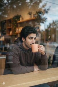 پرتره دختر در کافهUltra realistic photorealistic café portrait using the same un...