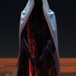 No face viewed through the subliminal glitchy layered matrix inspired cyberpunk,...