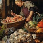 A shell selling in a market by Rudolf Ern --ar 2:3by 1durantePrompt collection...