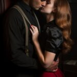 Licence to Love, romantic couple in basement, photography in the style of Inglou...