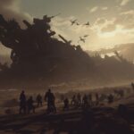 An optimistic idealist, c4d, octane render, epic battle scene, intense lighting ...