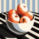 Bowl of apples, retro vector style rodchenko style monochrome tones --v 5.2 --ar...