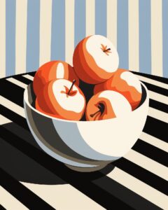 Bowl of apples, retro vector style rodchenko style monochrome tones --v 5.2 --ar...