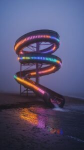 Real photo, dreamcore, dreamy, nostalgia, darkness, little light, thick fog, lar...