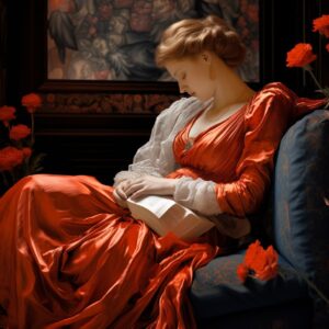 In the imperial study, a pregnant lady was seriously studying the books of colla...