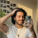پرامپت دختر Ultra realistic warm nostalgic mirror-selfie portrait built 100% fro...