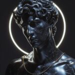 Больше похожих промптов в комментахA realistic looking black marble statue of a ...