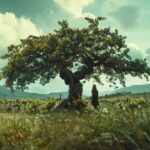A photo of a woman under the largest Grapevine in the World, In the midst of the...