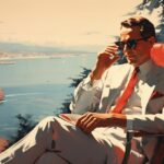 Vintage travel poster of jordan peterson, graphic style, lobstercore, in the sty...