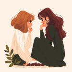 Добавил тег для векторного стиля #vector_styletwo best friends talking , one of ...