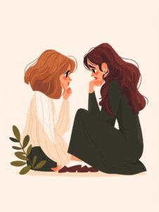 Добавил тег для векторного стиля #vector_styletwo best friends talking , one of ...