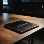 Book titled "Schindler Ark", on a black table, with worn coversby mskeuropa Prom...