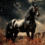 a black horse in the style of by D. W. Griffith--v 5.2 on the moon. Detailed ana...