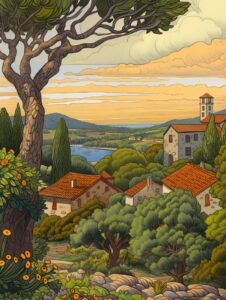 ivan bilibin illustration of French countryside --v 6.0 --ar 3:4by mermaidsparkl...