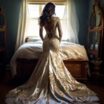 prompt the back of the wedding dress...