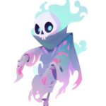Cute Viking ghost, gouache style, game concept art, isolated, white background -...