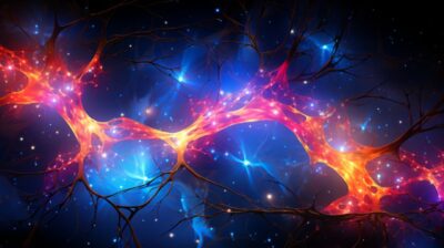 neural network of neurons electric blacklight EDM --aspect 16:9 --s 750by enligh...