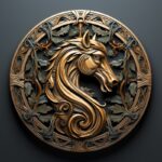 Druid symbol 'circle of the horse', symbol, medieval, fantasy, highly detailed -...