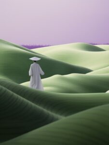 The chanel spring spring 2019 collection in white and lavender fields, in the st...
