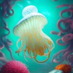 Underwater sculptures. Stable Diffusion (Lexica).Subsurface scattering, white, j...