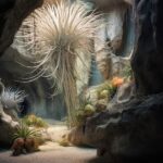 Biomimicry sea white cliff cave modern house interior boho luminescence Tillands...