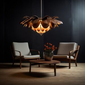 Ph lamp in teak wood with lotus petals ::1.6 Copenhagen concept Scandinavian ::1...