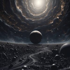 The vast black emptiness of the infinite universe. Hyperrealistic photograph, ex...