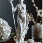 an image of an Artemis statue for tabletop photography. The statue is carved fro...