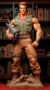 Ugly and cheesy polyester plastic statue, bad copy of michelangelo's childish Ar...