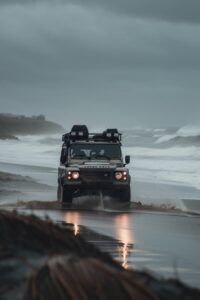 Driving along coast V5Prompt - photorealistic, the sandy beaches of the oregon c...