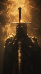 Промпты к посту ниже- обычный рыцарьKnight with sword of the Spirit, a double-ed...