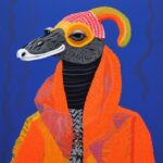 Minni kosanaki's illustrat reimagined with woollen snake sweaters, in the style ...