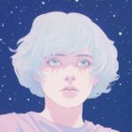 cel-shaded animation, How I long to see her face now, Her starry moonlit gaze no...