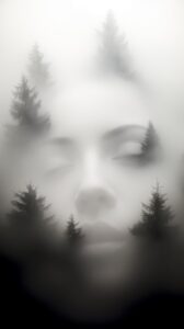when the fog has a face, foggy face illusion --v 5.2 --c 22 --ar 9:16Prompt not ...