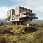 A high detailed medium format film photography, the building is just a plain con...