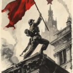 1941-1945. Всех с Днём Победы!soviet poster design, a soviet soldier holds ( ham...