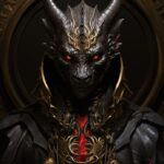 the god of death black dragon of ojinalora, in the style of afrofuturism-inspire...