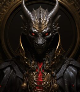 the god of death black dragon of ojinalora, in the style of afrofuturism-inspire...