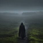 Photograph of dark age, rain, fog, dramatic and stunning award winning photo, dr...