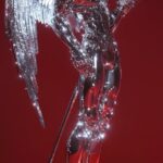 hyper realistic high definition photography image of a angel woman wearing a chr...