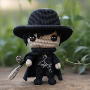 Wool knitting anime Zorro style wool doll --v 5.2by linhongsheng#cute Prompt col...