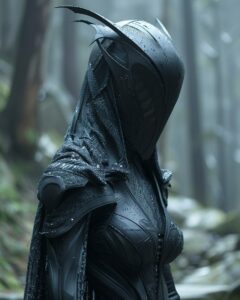 create a cinematic still of the Alien Overlord Empress overpowering Human soldie...