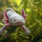 An exceptional photo capturing an axolotl in its natural aquatic habitat, as if ...