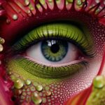 Woman orchid carnivorous plant hybrid colourful skin big eyes biomimicry biomime...