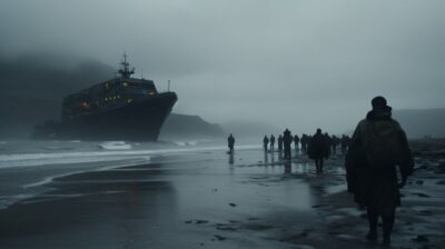 an ultra realistic cinematic scene directed by denis villeneuve, dystopic scienc...