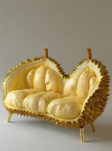 Durian-shaped seriesa Cute Durian shaped bag, simple background, It features hig...