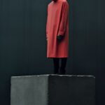 Portrait of linen spectre standing on a concrete cube, frightening appearance, l...