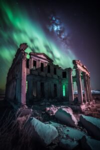 Urbex series part 5. Aurora Borealis. Midjourney...