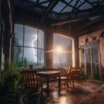 V5 Urbex PT.1Prompt1 - Epic thunderstorm with lightning, night shot over abandon...