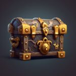 1-2Realistic, Treasure Chest, Game Icon Design, monster3-4opened Chest with coin...